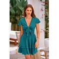 thumbnail image 3 of Vestido PRETTYGARDEN 2025 Mini con Escote en V y Mangas Cortas, 3 of 8