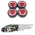 thumbnail image 4 of VONKY 4pieces 27mm Dérive Jante de Roue en Métal Compatible avec 1/28 Wltoys K969 RC Pièces de Rechange de Voiture Rouge, 4 of 6