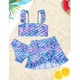 thumbnail image 5 of Aideaone Girls 3 Piece Swimsuit Tankini Bathing Suit with Cover Up Skirt Quick Dry tankini swimsuits for teens Beach Swimwear for 6-12 Years, 5 of 8