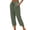 Army Green, variant on MLQIDK Pedal Pushers for Women Linen Capri Pants Dressy Casual Knee Length Elastic Waist Comfy Shorts Trendy Summer Linen Capri Pants with Pockets Army Green M