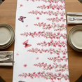 thumbnail image 5 of Table Runners 70 Inches Long Dress Scarves, Butterfly Flower Farmhouse Coffee/Dining/Kitchen Table Decor, Holiday Table Runner, Watercolor Farmhouse Country Pink Floral 13x70 Inch, 5 of 9