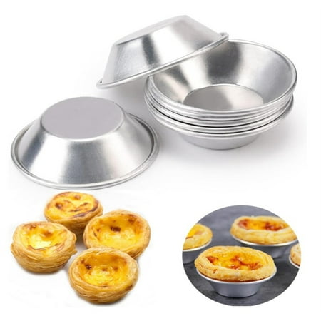 

Aluminium Alloy Egg Tart Molds 20 Pack Tartlets Dessert Baking Mold Pans Resuable Flat-Bottomed Egg Tart Skin Molds Round Nonstick Dessert Molds Tiny Pie Cupcake Mold Pans