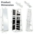 thumbnail image 2 of Gymax Rotating Mirrored Jewelry Cabinet with Mirror Storage Shelves White, 2 of 9