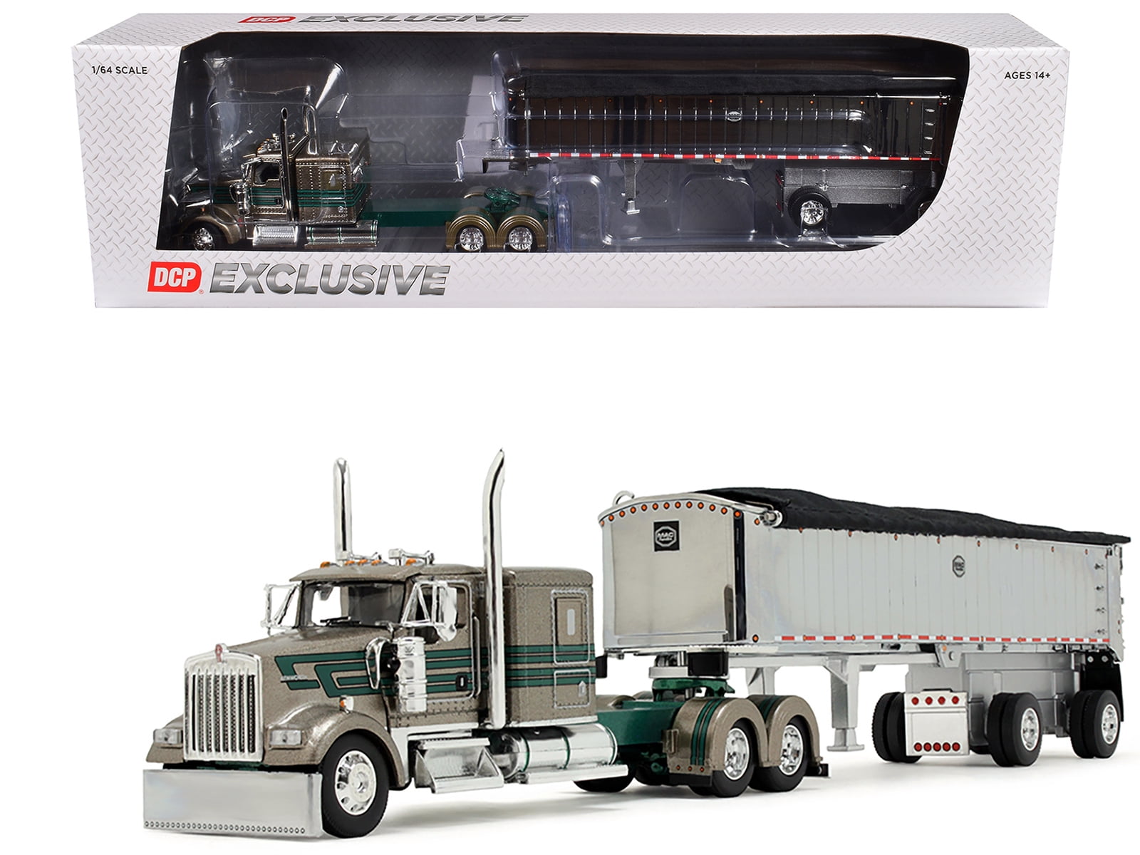 ミニカー DCP 1/64 Peterbilt 379 CoverWagon DCP 1/64 Peterbilt 379 Flattop With Covered Wagon Semi Truck