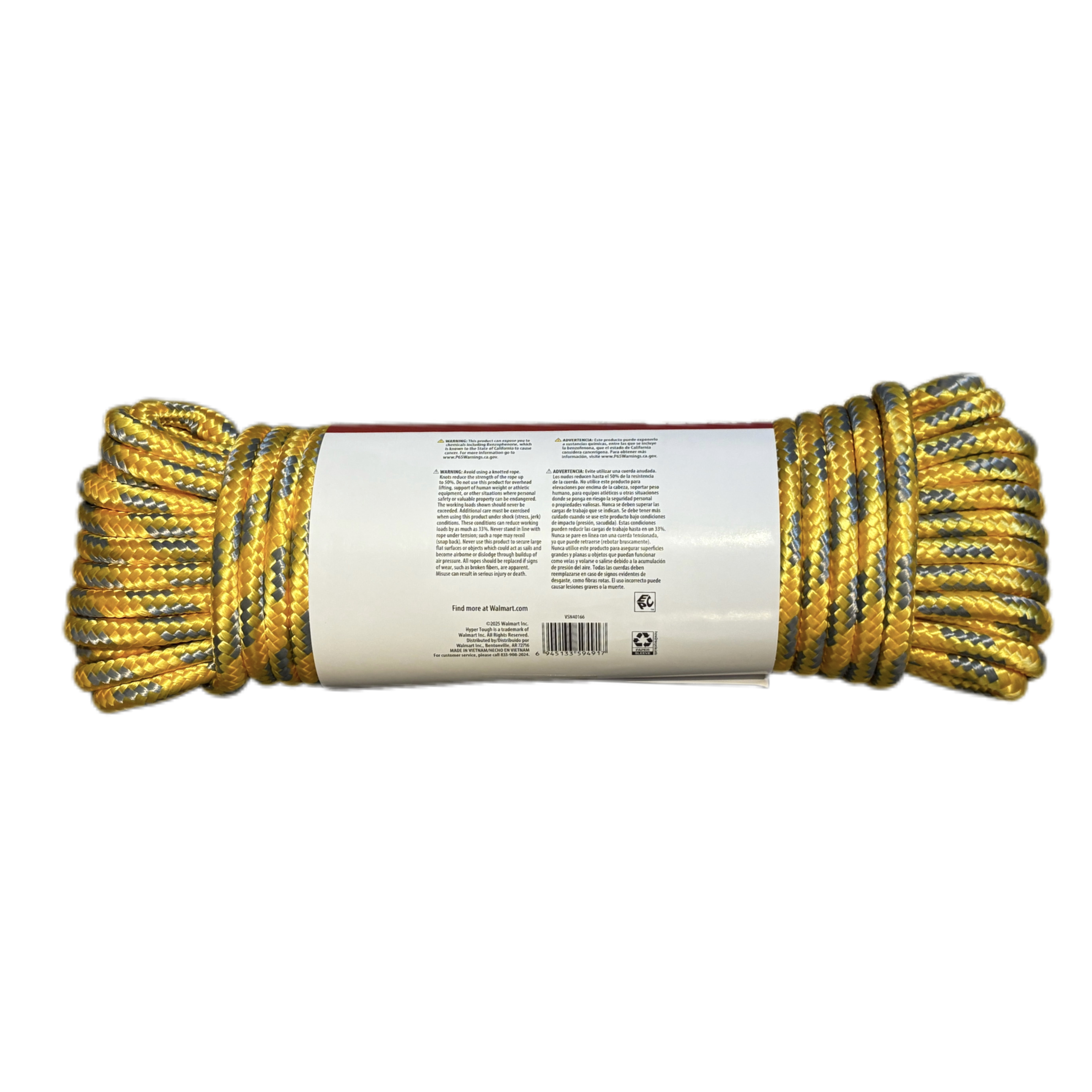 Hyper Tough 1/2 inch x 100 feet  Gold Polypropylene Diamond-Braid Rope