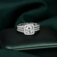 thumbnail image 3 of Three-in-One Halo Wedding Bridal Ring Set for Women,Cubic Zirconia Engagement Eternity Rings,rings for Women,ring Stack,ring Sterling,jewelry for Women, 3 of 8