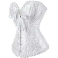 thumbnail image 3 of Women's Bustiers & Corsets Satin Lace up Floral Princess Plus Size White Costume M, 3 of 6
