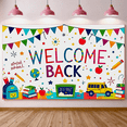 thumbnail image 4 of Yatrandify Colorful Welcome Back School Themed Banner with Star Cloud Pencil Globe Apple Bus and Backpack Elements for Classroom Decor School Events Party Backdrop Photography Props, 4 of 7