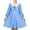 Blue Ruler Print, variant on Girls Dress Yellow Floral Long Sleeve Cotton Casual Dress 6 Years