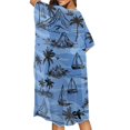 thumbnail image 4 of HELLHERO High Quality Fabrics Bathing Suit Cover Up for Summer Casual Loose Free Size Long Kimono Swimsuit Cover Up Sailboat Pattern Design, 4 of 6