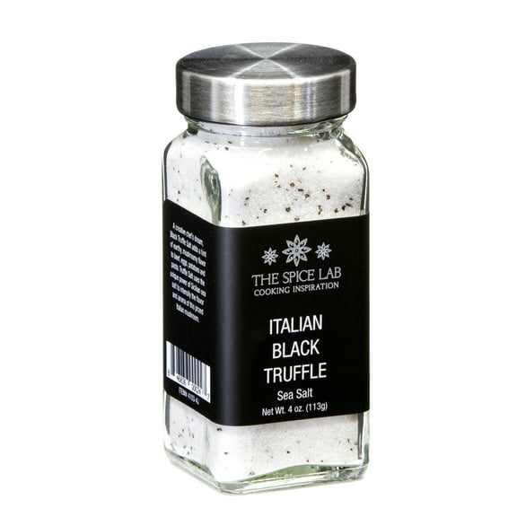 The Spice Lab Black Truffle Salt - Gourmet Italian Truffle Salt – 3.7 oz French Jar - Gluten Free Popcorn Seasoning - Finishing Salt for French Fries - All Natural Kosher Sea Salt - Non GMO - 4103