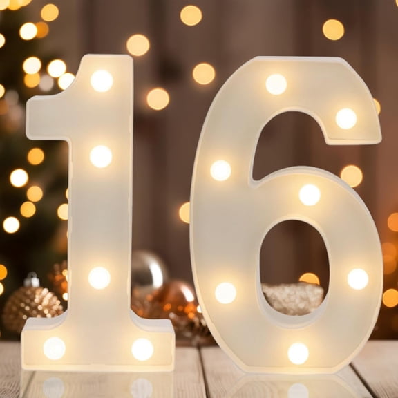 Sparkles Hub Sweet 16 Decorations, LED Light Up Numbers for Party, Number Blocks 16 Sign, 16th Birthday Decorations for Girls Boys, Sweet 16 Gifts for Girls, Party Wedding Decor Battery Operated