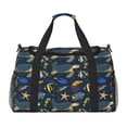 thumbnail image 1 of Xecao Undersea Animals Pattern ​Lightweight Crossbody Weekender Bag Mesh Side Pockets Padded Handles Sports Outdoor Gear Organizer, 1 of 7
