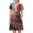 thumbnail image 1 of Vsdgher Fairy-tale-World-with-Délicieux-Candy pour Femmes Été 2025 Robes Midi Décontractées Légères Manches Courtes Col Rond Robe de Plage, 1 of 6
