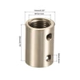 thumbnail image 2 of Uxcell M10 M4 Thread Sleeve Stud Pipe Connector Round Coupling Nut Nickle Color 4 Pack, 2 of 5