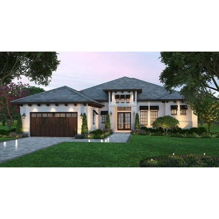013-2550: CMU Contemporary 3 Bed, 3 Bath Luxury Home Plan, 2550 Sq Ft: Full Blueprints with License to Build by Home Plan Marketplace - Lesuto