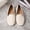 White, variant on Women's Suede Square Toe Loafers, Beige, Comfortable Slip-On Casual Flats