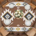 thumbnail image 2 of Multicolor Southwest Round Tablecloth 54 inches Boho Geometric Tribal Style Waterproof Oil-Proof Table Cloth Round Table Cover for Holiday Party Picnic Dinner Decor Indoor and Outdoor Use, 2 of 9