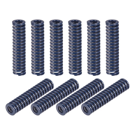 Uxcell Die Spring 10 Pack 8mm OD 35mm Long Spiral Stamping Light Load Compression Die Springs, Blue