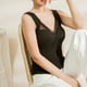 thumbnail image 3 of Camisas térmicas sin mangas para mujer con sujetador, chaleco con cuello en V, ropa interior, chaleco cálido para mujer con cojín -Negro, 3 of 5