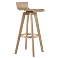 thumbnail image 6 of Weston Home Aleksi Modern Wood 29-inch Swivel Bar Stool, Set of 2, Natural, 6 of 12
