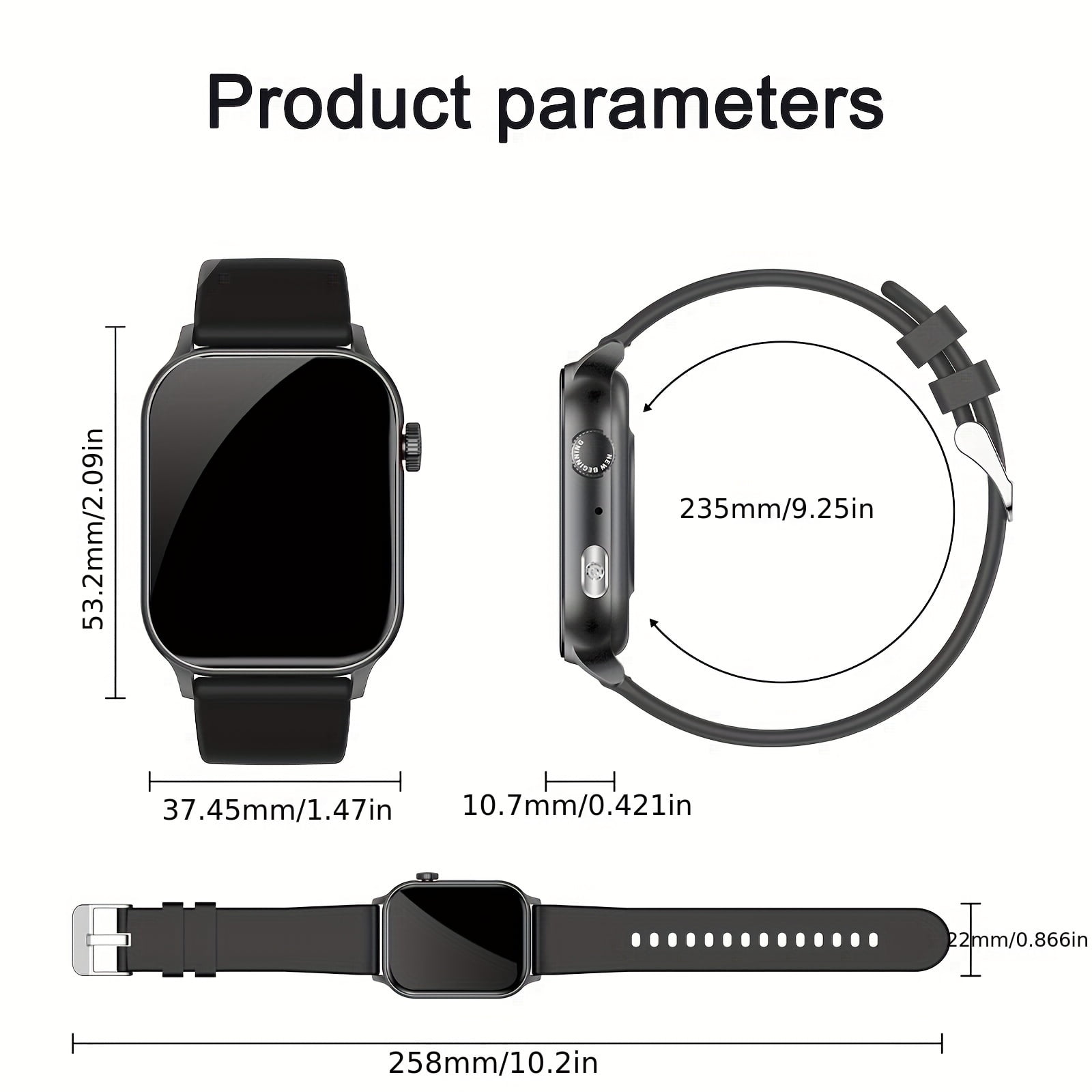 Multi-functional smartwatch with AI control and LED light. Rich sports modes and watch faces, cross-system compatible and perfect for gifting.