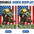 thumbnail image 3 of Memorial Day Soldier Boots Helmet 28x40 House Flag Double Sided, July 4th Patriotic America Flag Thank You Garden Yard Decoration, Veterans Day American Outdoor Décor Decorative Large Flag, 3 of 6