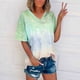 thumbnail image 5 of Blusas de Manga Corta Casuales para las Mujeres con Cuello en V, Top de Poliéster de Moda de Verano para el Uso Diario, 5 of 7