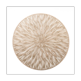 thumbnail image 1 of 1PCS Round Placemats Restaurant Hollow PVC Decoration Meal Mat Anti-Hot Dining Table Line Mat Steak Plate Pad Golden, 1 of 7