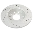 thumbnail image 2 of Zynkor 2pcs Disc Brake Rotor Set Assembly Front Rear Left Right Cast Iron Drilled and Slotted Coated 5-Stud Hole Quantity for A4 2002-2006 for A4 Quattro 2002-2006, 2 of 9
