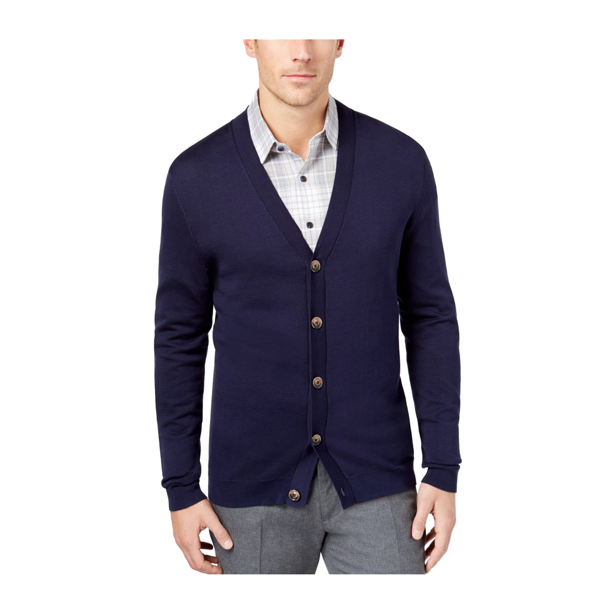 Tasso Elba Mens Supima Cotton Cardigan Sweater navyblue S Tasso Elba Mens Supima Cotton Cardigan Sweater navyblue S
