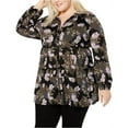 thumbnail image 2 of Style & Co. Womens Tiered Button Down Blouse, Black, Plus Size, 1X, 2 of 2