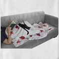 thumbnail image 6 of Modern Soft Flannel Fleece Throw Blanket, Kitty Sleeping Surrounded by Tulips Cat Animal Pet Creature Print, Cozy Plush for Indoor and Outdoor Use, 50" x 60", Black White Pink, by Ambesonne, 6 of 6