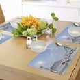 thumbnail image 4 of Ambesonne Blue White Place Mats Set of 4, Snowy Day Wild Horse, Standard Size, Blue White, 4 of 6
