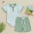 thumbnail image 2 of HUANBAI Boy And Girl Baby Summer Jumpsuit Short Sleeve Romper For Toddler 0 1 Year Old 12, 2 of 7
