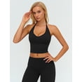 thumbnail image 5 of PISONIC Womens Workout Sets Two Piece Halter Crop Top Matching Straight Leg Pants Gym Work Pilates Outfits, 5 of 6