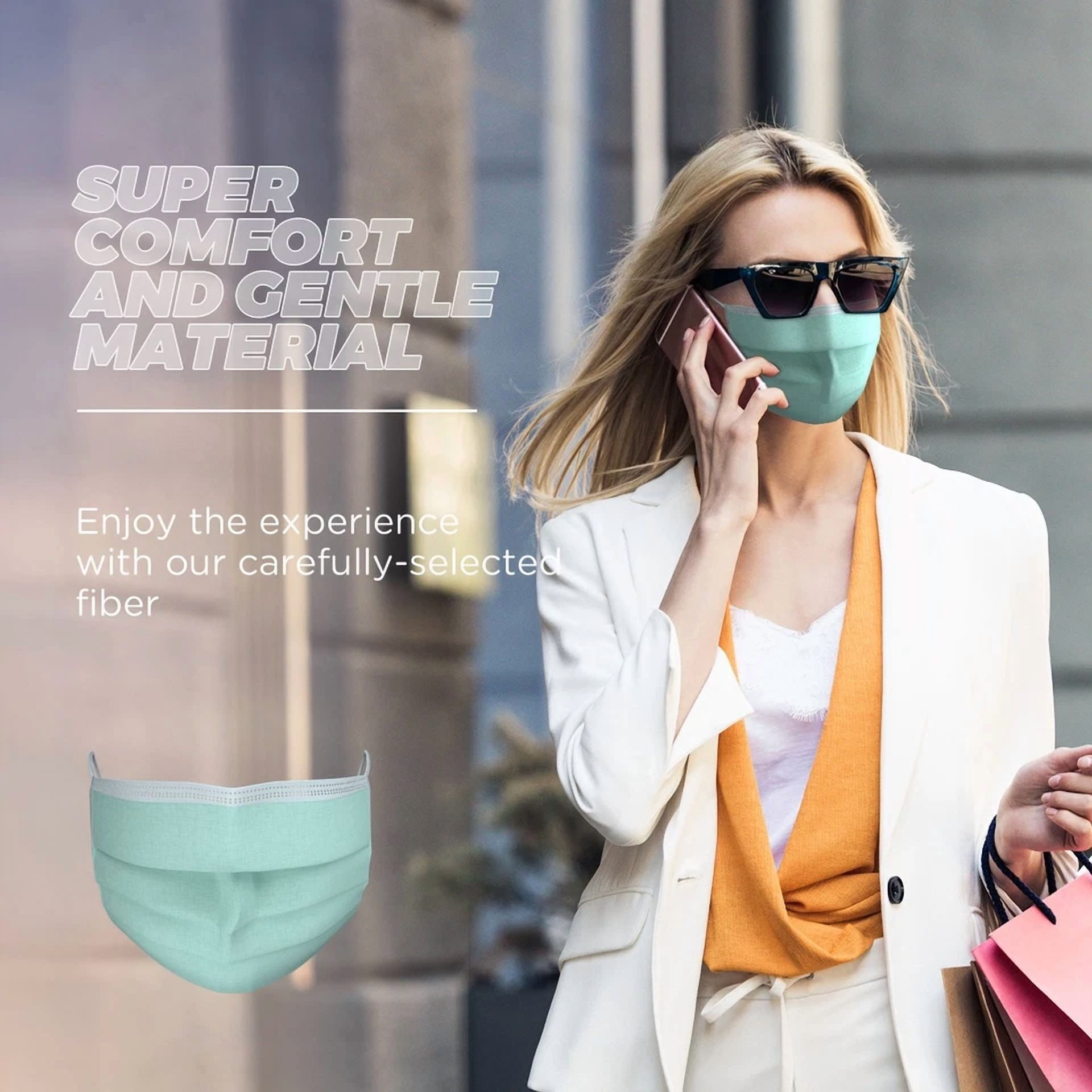 CIRCLE- 100 Pcs 3-Ply Breathable Disposable Face Masks Earloop Protective Mouth Cover