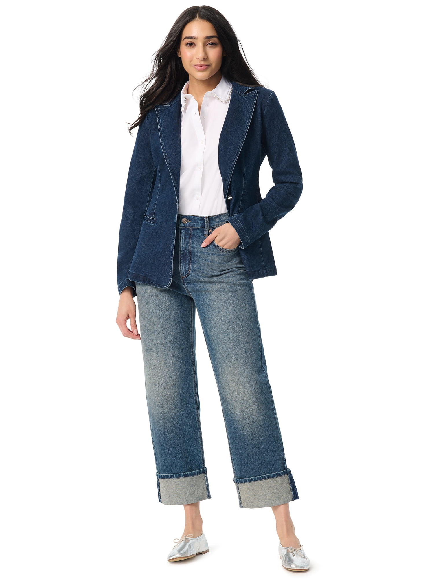 Gloria Vanderbilt Swan Series Women's Embroidered Fitted Blazer, Sizes S-3XL