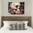 thumbnail image 4 of ZFLMY Skull Roses Mushrooms Home Wall Tapestry Art 100% Polyester Wall Art Tapestry Decorative Bedroom Living Room Decoration 40x30in, 4 of 6