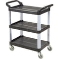 thumbnail image 3 of Luxor Black 3-Shelf Plastic Serving Utility Cart, 200 Lb. Capacity, 33-1/2"L x 16-3/4"W x 36-3/4"H, 3 of 3
