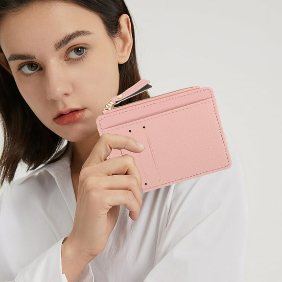 SHOWERORO Wallet In Pink Pu With Metal For Outdoor Shopping Travel 1Pcs