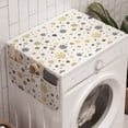 thumbnail image 1 of Christmas Washing Machine Organizer, Snowy Winter Concept Artwork with Holiday Theme Color Spots and Snowflakes, Anti-slip Fabric Top Cover for Washer and Dryer, Grey Yellow White, by Ambesonne, 1 of 1