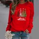 thumbnail image 3 of Suéter navideño de otoño e invierno, blusas elegantes vintage para mujer, cuello redondo, estampado de animales, manga larga, moda urbana, camiseta de muñeco de nieve, 3 of 5