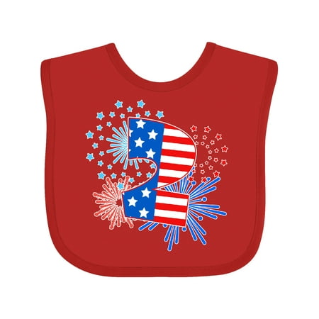

Inktastic Second Birthday- Fourth of July Fireworks Gift Baby Boy or Baby Girl Bib