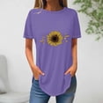 thumbnail image 1 of Fiudx Tops para Mujer Top Suelto con Cuello Redondo y Estampado de Girasoles a La Moda Informal de Verano para Mujer, 1 of 3