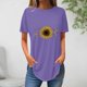 thumbnail image 1 of Fiudx Liquidación de Ofertas Flash Top Suelto con Cuello Redondo y Estampado de Girasoles a La Moda Informal de Verano para Mujer, 1 of 3