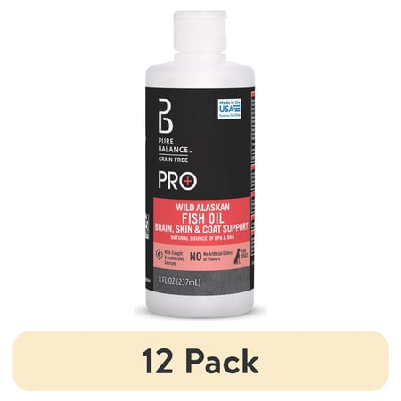 (12 pack) Pure Balance Pro+ Wild Caught Alaskan Fish Oil Supplement for Dogs, 8 fl oz