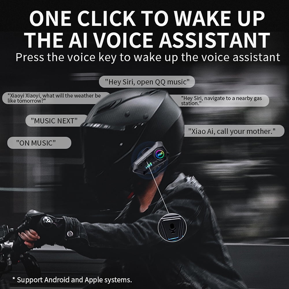 Motorcycle Bluetooth Headset, Motorbike Universal Bluetooth 5.3 Motorcycle Helmet Waterproof Wireless Earphone