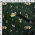 thumbnail image 4 of oneOone Cotton Jersey Dark Green Fabric Florals Diy Clothing Quilting Fabric Print Fabric By Yard 58 Inch Wide, 4 of 6