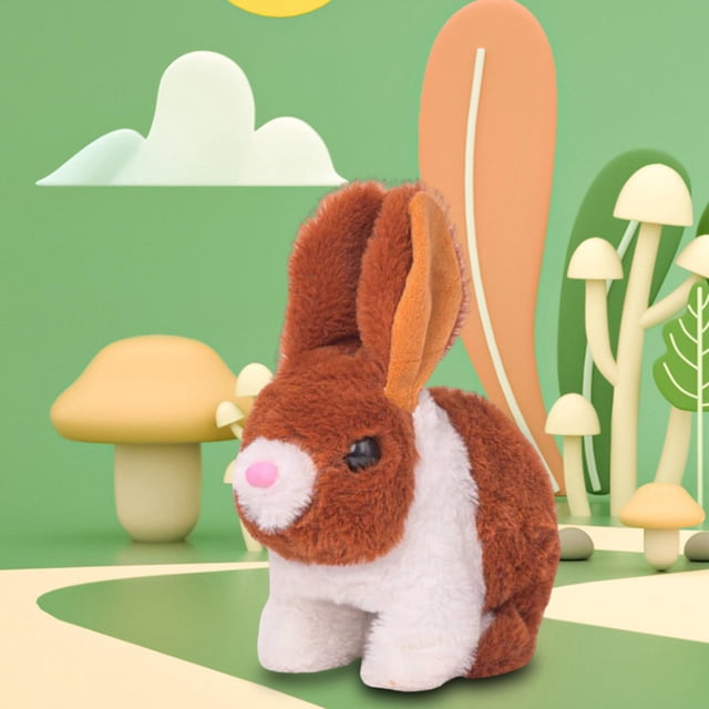 Juguetes eléctricos de conejo, juguete de peluche, orejas que se mueven de animales de peluche, realista, educación temprana para vacaciones de Cafe Blanco CUTICAT juguetes de peluche eléctricos
